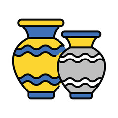 Vase vector filled outline icon. EPS 10 file