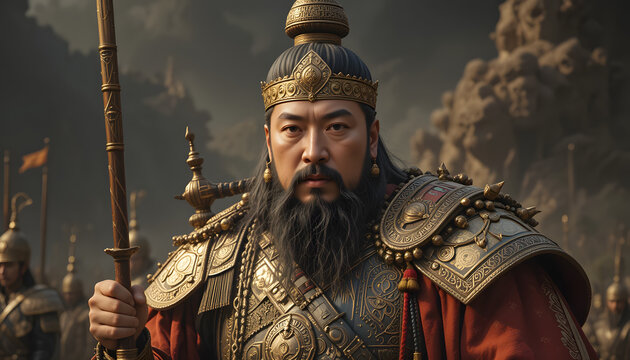 genghis khan the fierce and mighty conqueror leader of the mongol empire generative ai