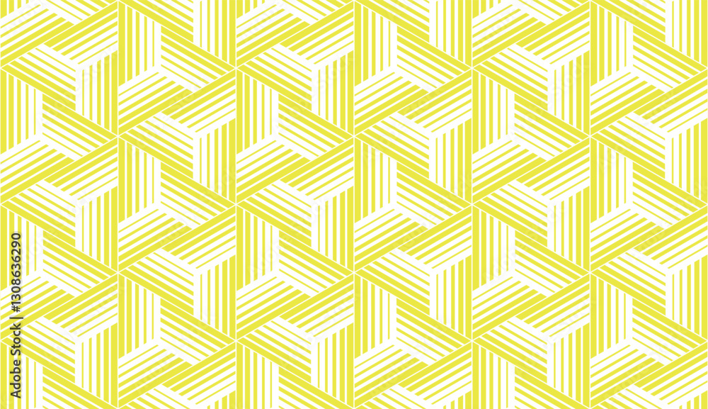 Aufkleber abstract geometric pattern with stripes, lines. seamless vector background. white and yellow ornamen