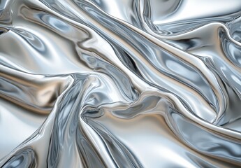 Smooth Silver Fabric Texture with Elegant Flow and Soft Shine Ideal for Luxury Backgrounds and Fashion Designs in Various Creative Projects