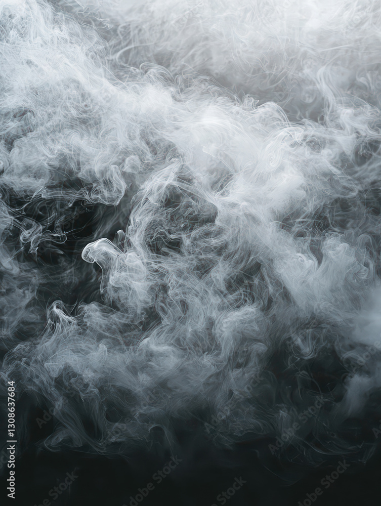 Poster abstract smoke art: delicate wisps of smoke dance and swirl in an ethereal display, creating a moody