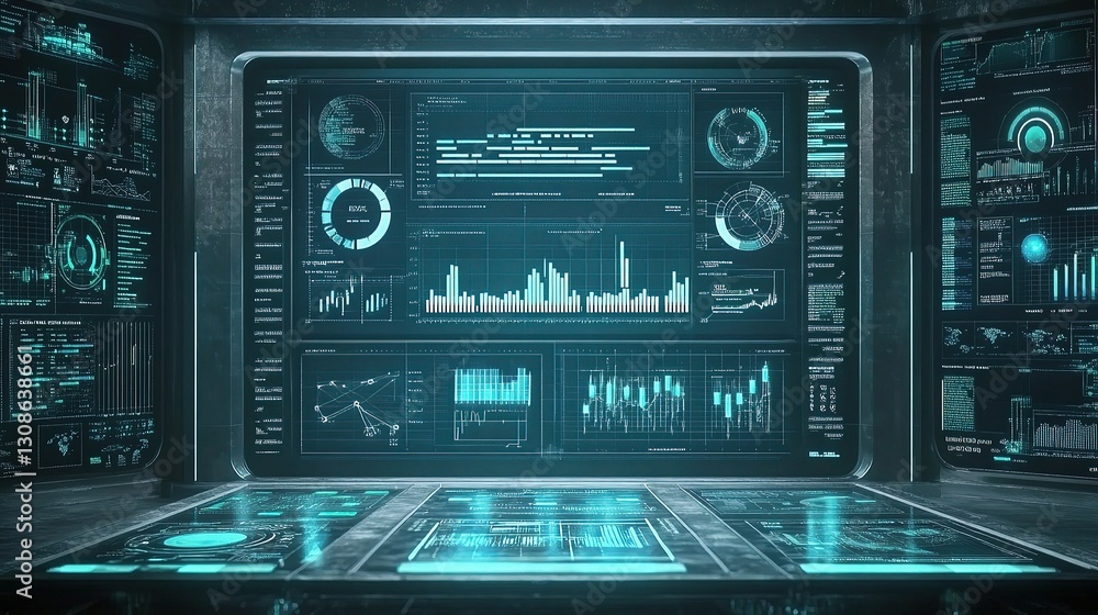 Poster modern digital dashboard for business strategy and data analysis