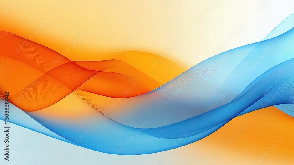Poster abstract dynamic background with flowing lines in warm colors