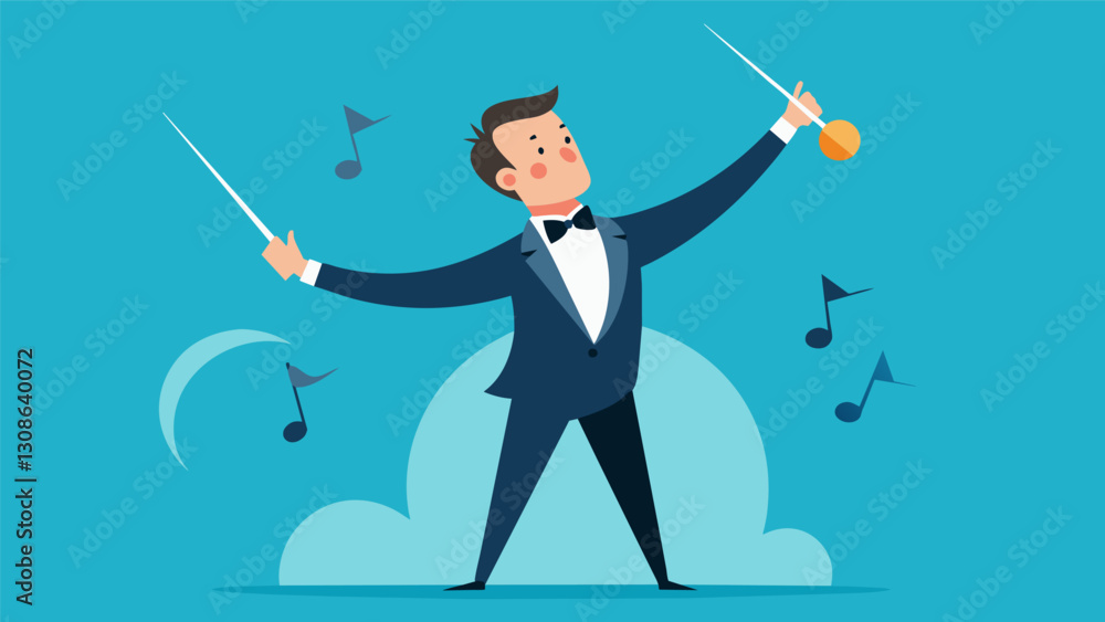 Aufkleber the conductors baton moving in perfect synchronization with the orchestra creating a symphony of mot