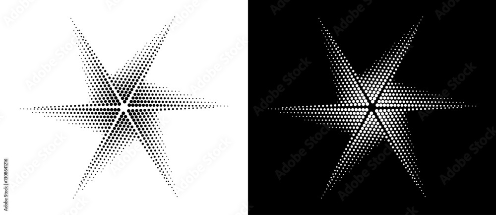 Poster modern abstract background. halftone vector dots in the shape of a spiral or star. design element or