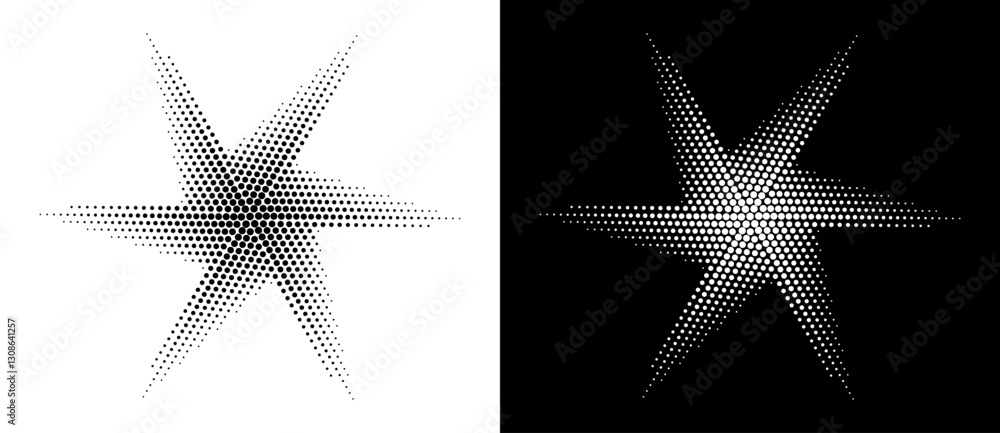 Poster modern abstract background. halftone vector dots in the shape of a spiral or star. design element or