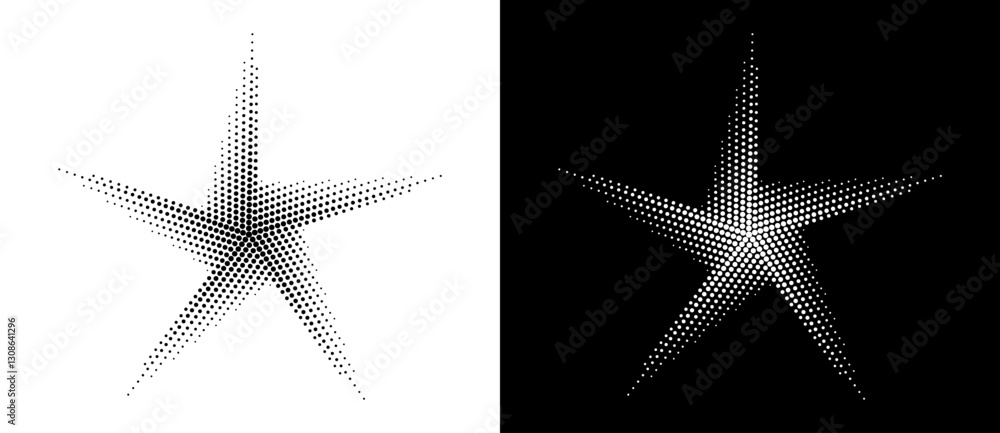 Poster modern abstract background. halftone vector dots in the shape of a spiral or star. design element or