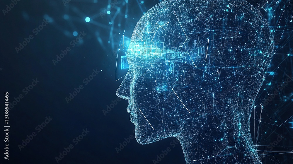 Poster conceptual representation of artificial intelligence in digital form