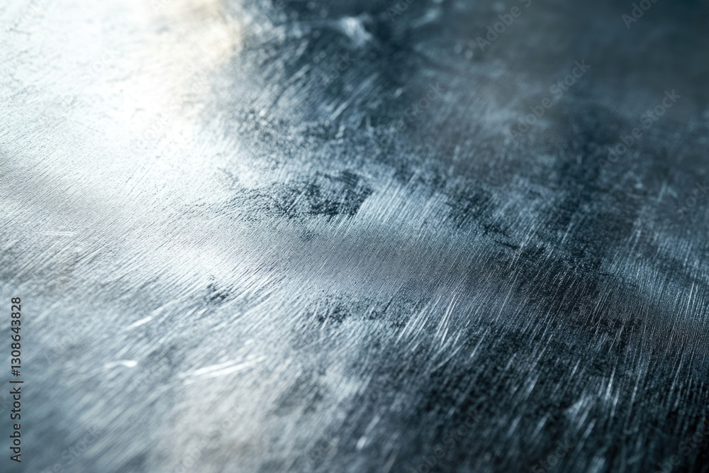 Poster Close-up of a metallic surface with brushed texture and subtle light reflection.