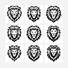 Download a high-quality lion head vector with sharp, flowing lines and a fierce expression. Perfect for logos, tattoos, and digital artwork in a bold tribal style.