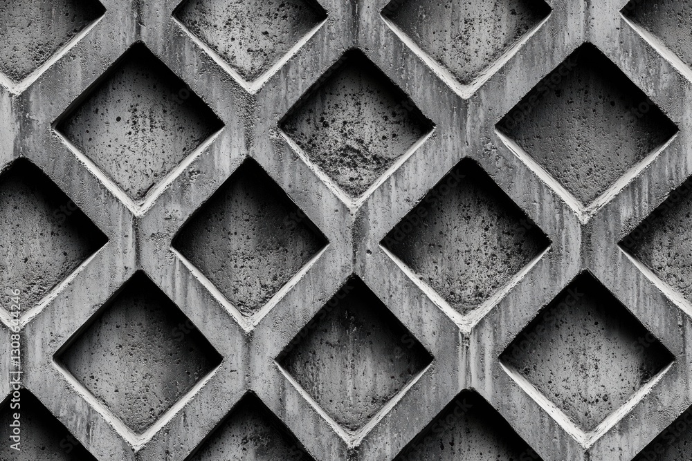 Poster seamless textured concrete wall featuring a diamond pattern with a rough surface and shadows, creati