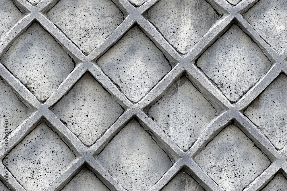 Poster seamless textured concrete wall featuring a diamond pattern with a gray finish. the surface shows va