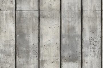 Seamless plate fence textured concrete wall with vertical panels, showcasing a mix of smooth and rough surfaces, along with subtle stains and imperfections.