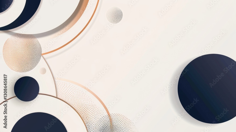 Aufkleber abstract blue and beige wave patterns with dotted elements. digital art for modern and elegant desig