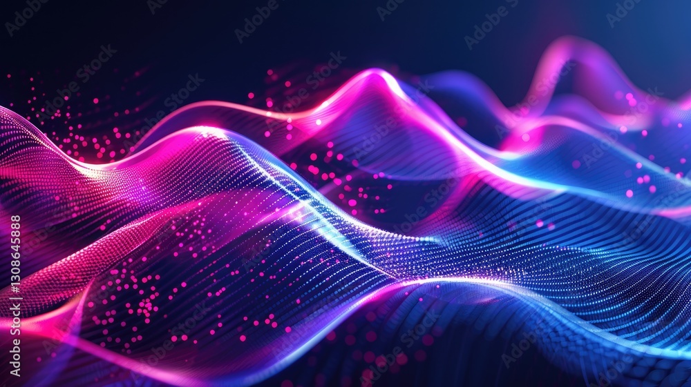 Poster this stunning abstract illustration features dynamic 3d waves in vibrant colors, creating a mesmeriz