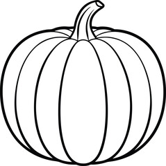 Hand-Drawn Pumpkin Outline Vector - Autumn and Halloween Illustration