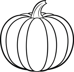 Pumpkin Outline Vector - Hand-Drawn Autumn Harvest Illustration