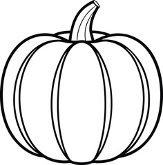 Pumpkin Outline Vector Illustration - Perfect for Autumn, Halloween, and Thanksgiving