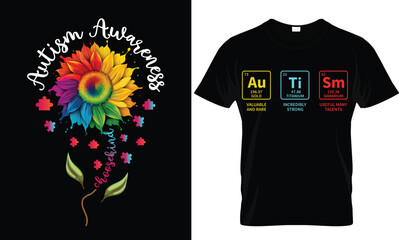 Typography calligraphy style Autism Awareness Day T-Shirt Design Template, Illustration, Vector graphics, svg, , Autism awareness puzzle print template, world autism day shirt, autism awareness