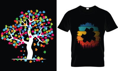 Autism T shirt Design Bundle, Vector Autism T shirt design, Autism shirt, Autism typography T shirt design Collection