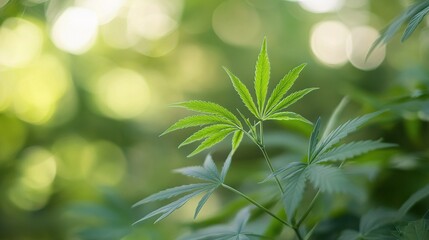 Close-Up of a Green Leaf with Blurred Greenery in Background