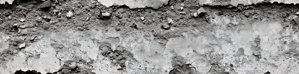 Seamless rough textured wall with peeling paint and rough surface, showcasing a mix of gray tones and irregular patterns.