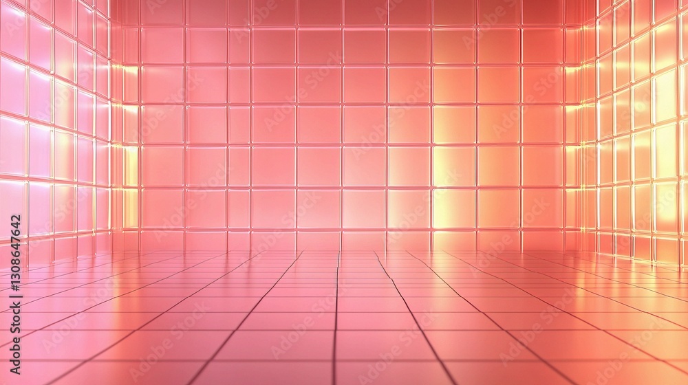 Poster vibrant led lighting background with colorful blocks and lines