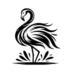 Fototapeta premium flamingo bird logo design. flamingo bird vector logo design