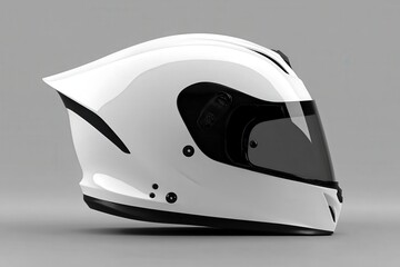 White Motorcycle Helmet for Studio Shot. (1)