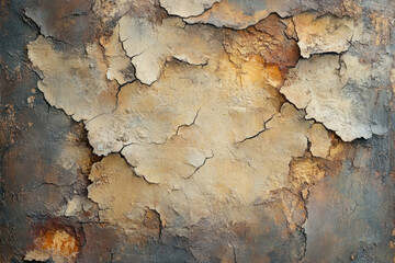 Fototapeta premium Cracked and weathered surface, showing texture and age with earthy tones.