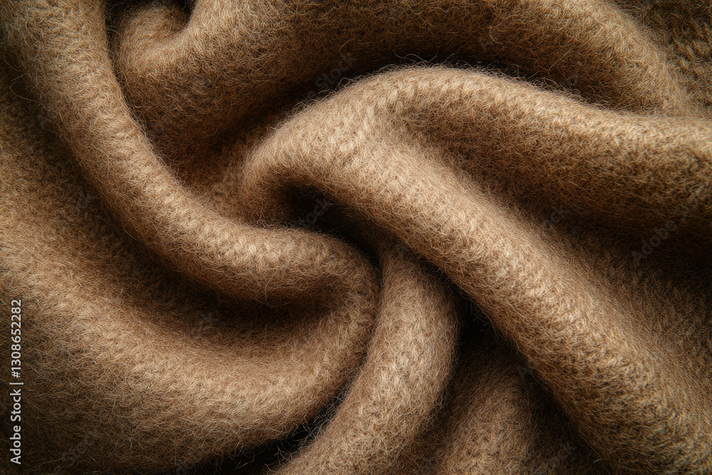Poster soft, plush, light brown fabric with a fuzzy texture, creating a cozy and warm aesthetic.
