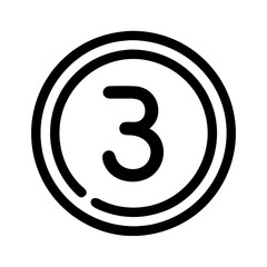 Fototapeta premium Outlined number 3 inside circle