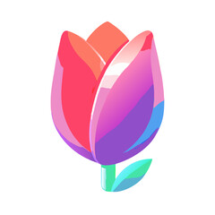 Colorful tulip flower icon