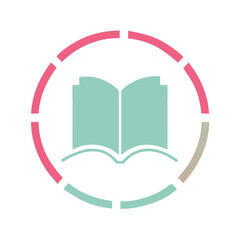 Open book in circular frame