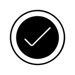Black circle with white checkmark icon