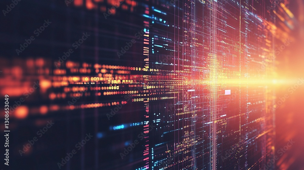 Poster high-tech abstract background with dynamic lines and colors