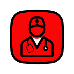 Red medical emergency icon