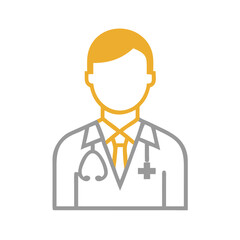Yellow doctor with stethoscope icon