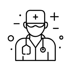 Medical professional with mask icon