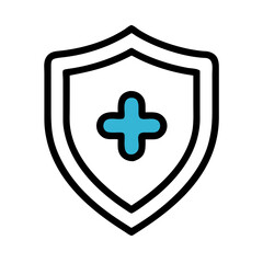 Medical shield with cross icon