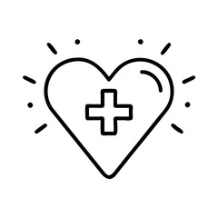 Obraz premium Medical heart with cross icon