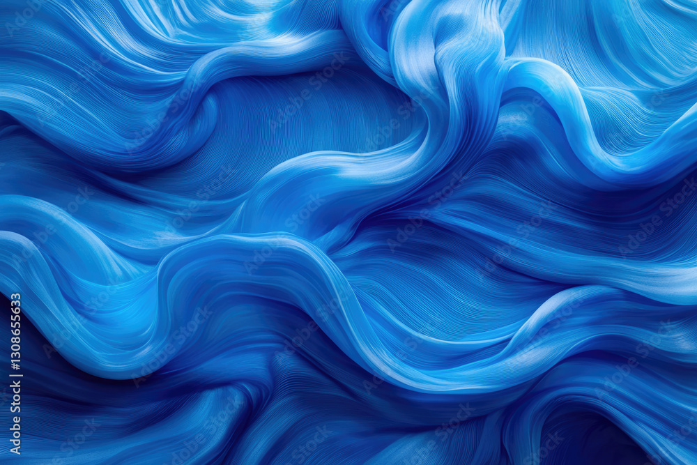 Poster Abstract blue waves, swirling and flowing, creating a dynamic and mesmerizing visual texture.