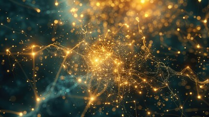 Obraz premium Experience the beauty of ethereal nodes pulsating with light in a cosmic expanse. This mesmerizing artwork captures the dynamic vibrancy of the universe.