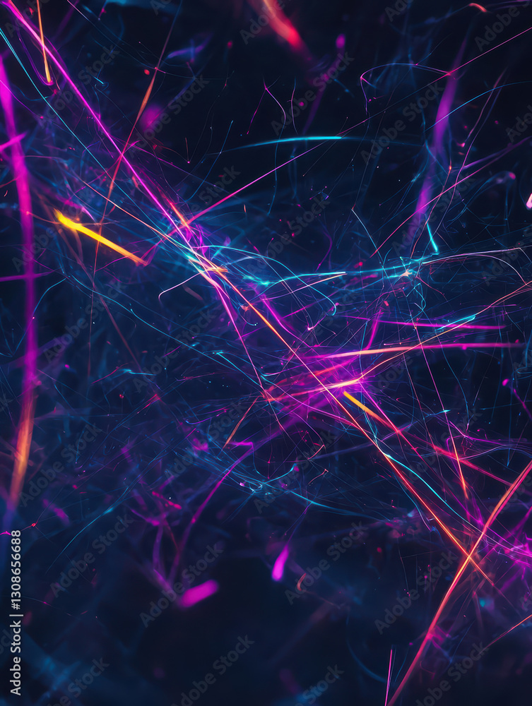Poster cosmic dance of light: an abstract digital artwork that evokes the feeling of the boundless cosmos, 