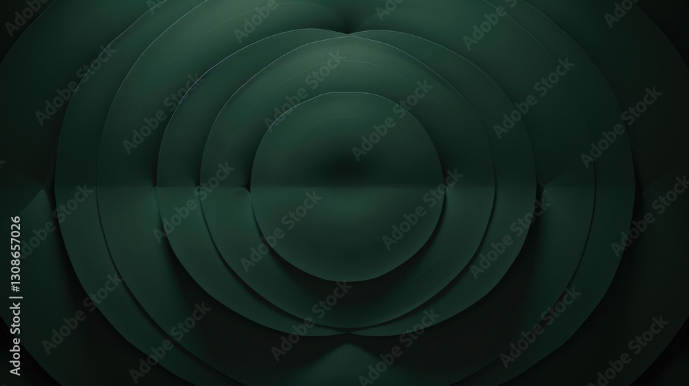 Poster abstract green geometric pattern with layered shapes. digital artwork of 3d rendering with dark gree