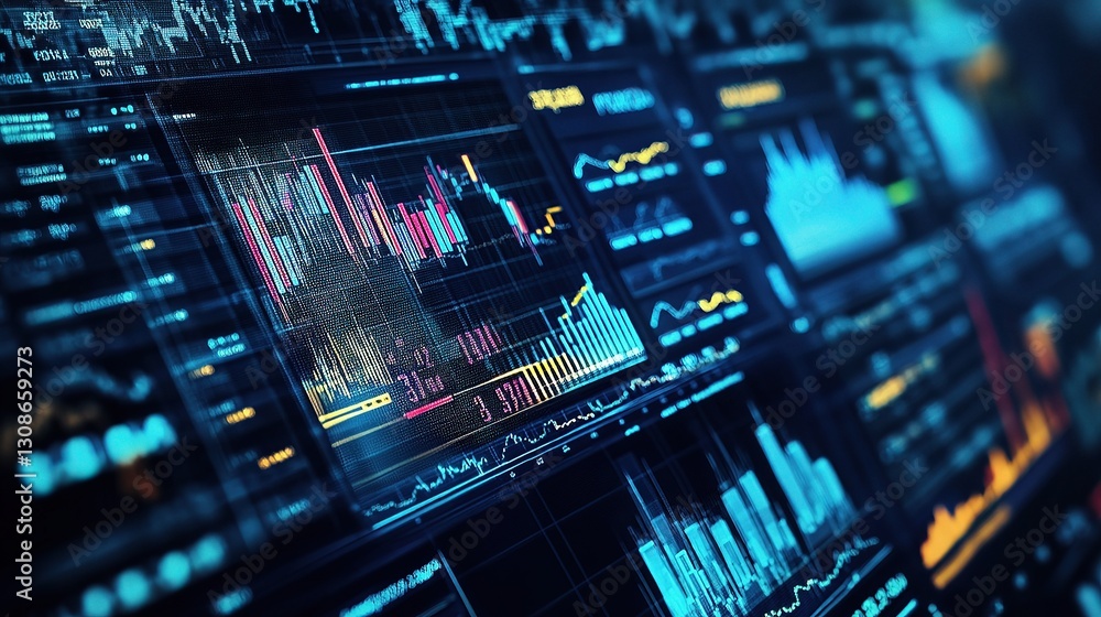 Aufkleber digital interface displaying market trends in real-time analysis