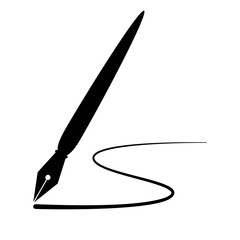 Writing pen icon. Drawing pen icon. Writing ink mark symbol. flat vector illustration simple design.