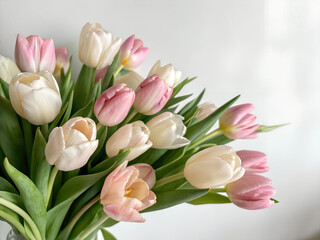 Elegant Bouquet of Pink and White Tulips