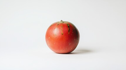 A juicy, ripe watermelon sits on a plain white background.
