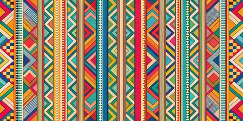 Vibrant geometric patterns with colorful stripes on a neutral background , design element, illustration